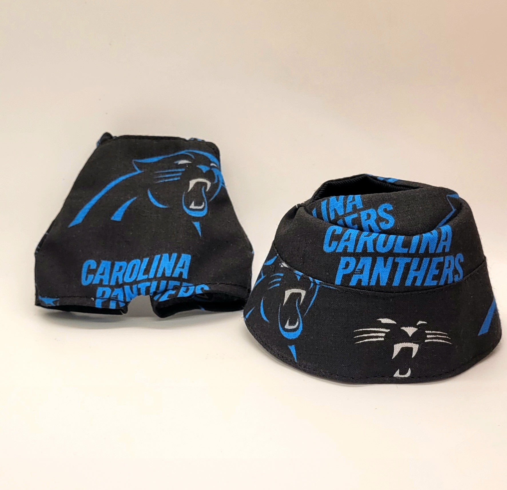 Handmade Mini Jumpsuit with Bucket Hat – Black Panthers - Fits 15–17 cm or Dress and Bow Collectible Dolls