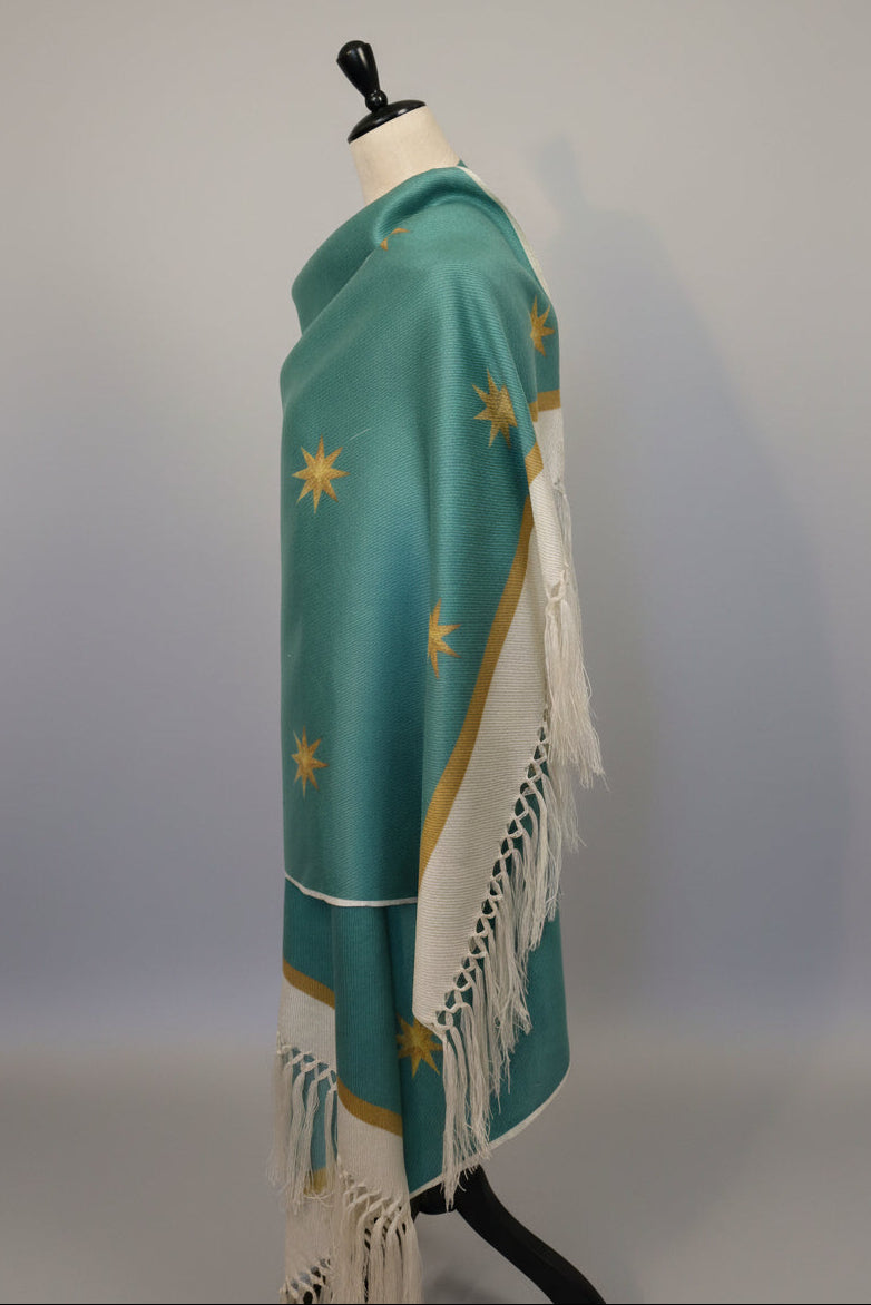 Virgin of Guadalupe Rebozo Shawl Green – Catholic Handmade Mexican Wrap | Prayer Shawl & Religious Gift