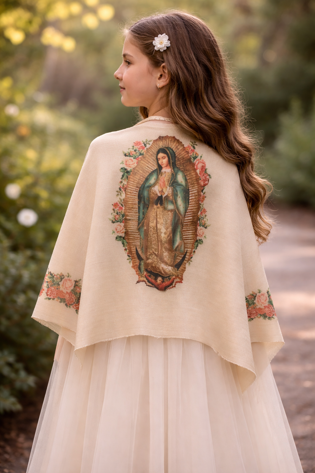 Religious Rebozo for Girls – Our Lady of Guadalupe | Lightweight  Shawl | First Communion / Church (Ages 6–10)