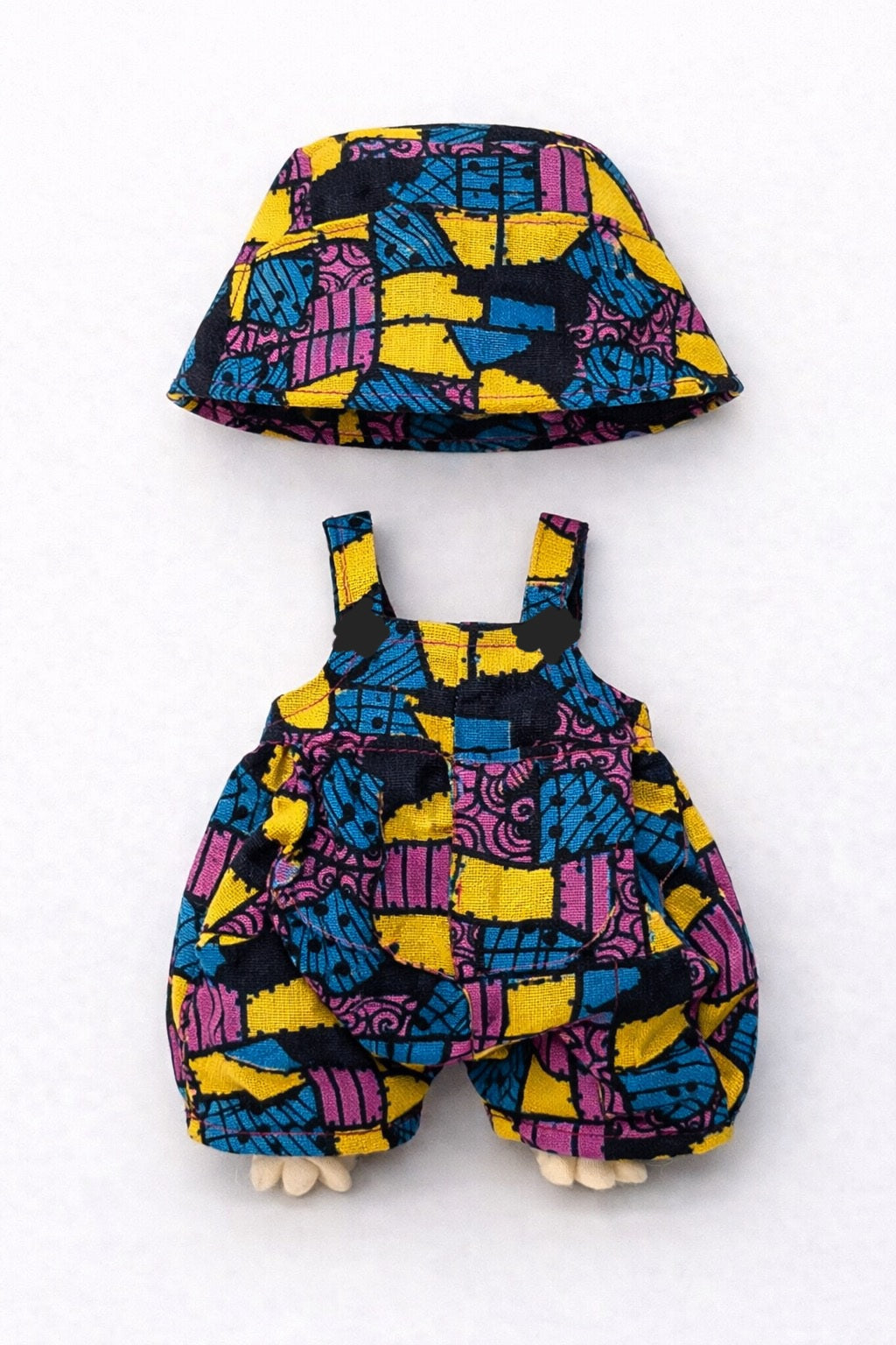 Handmade Plush Doll Outfit – Overalls & Hat Set - SALLY PATCHES  | Custom Mini Doll Clothing | Artisan Sewn Outfit