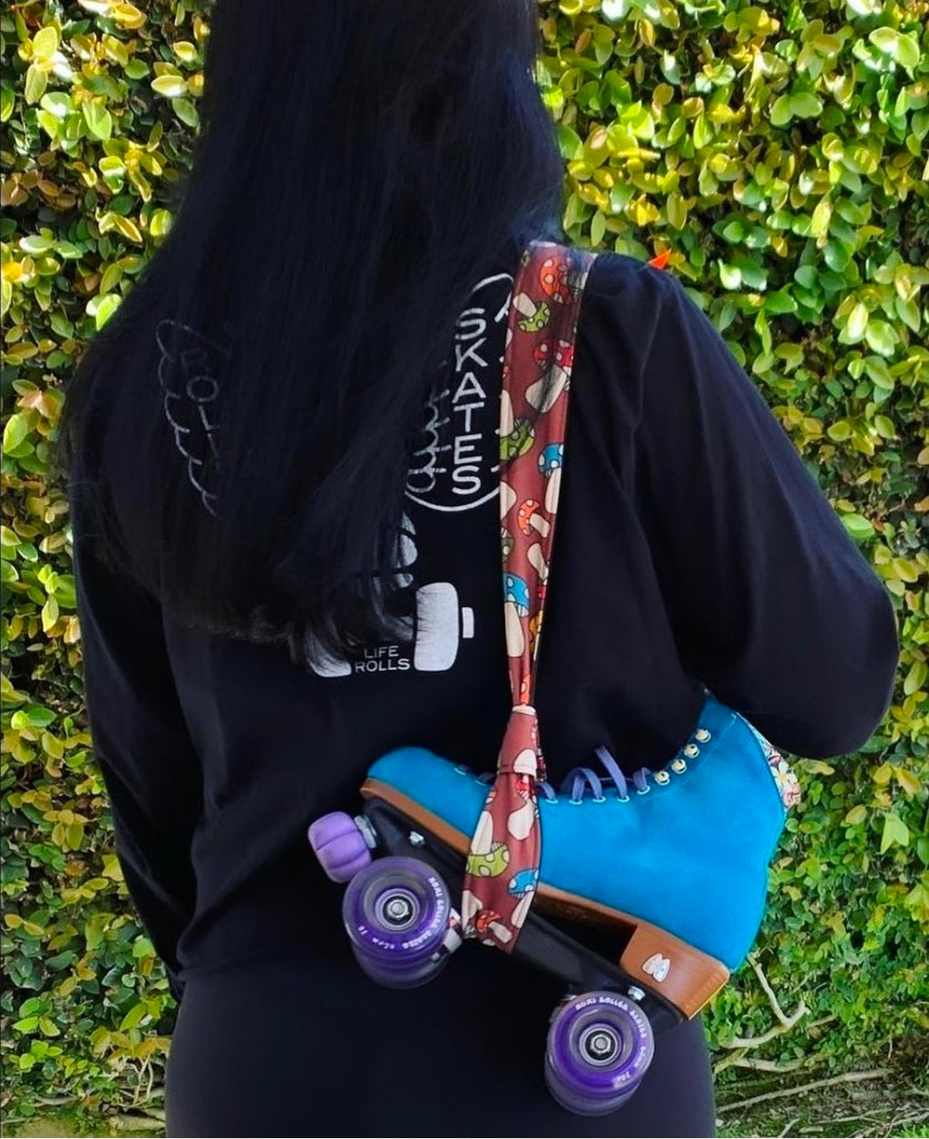 Retro Mushroom Roller Skate Carrying Leash - padded