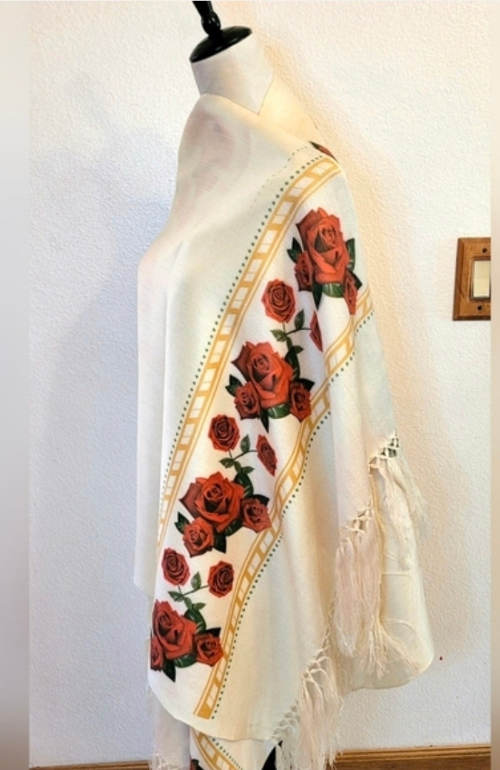 Divina Misericordia - Divine Mercy - Rebozo Shawl  – Catholic Handmade Mexican Wrap | Prayer Shawl & Religious Gift