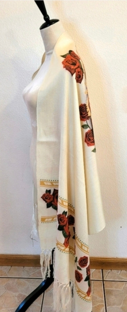 Divina Misericordia - Divine Mercy - Rebozo Shawl  – Catholic Handmade Mexican Wrap | Prayer Shawl & Religious Gift