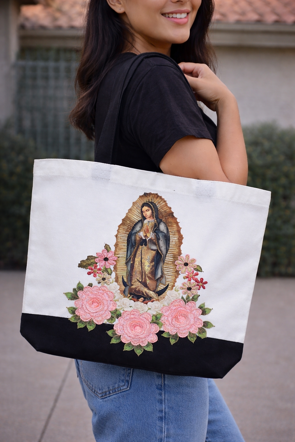 Our Lady Of Guadalupe Image tote bag - canvas - shopping bag
