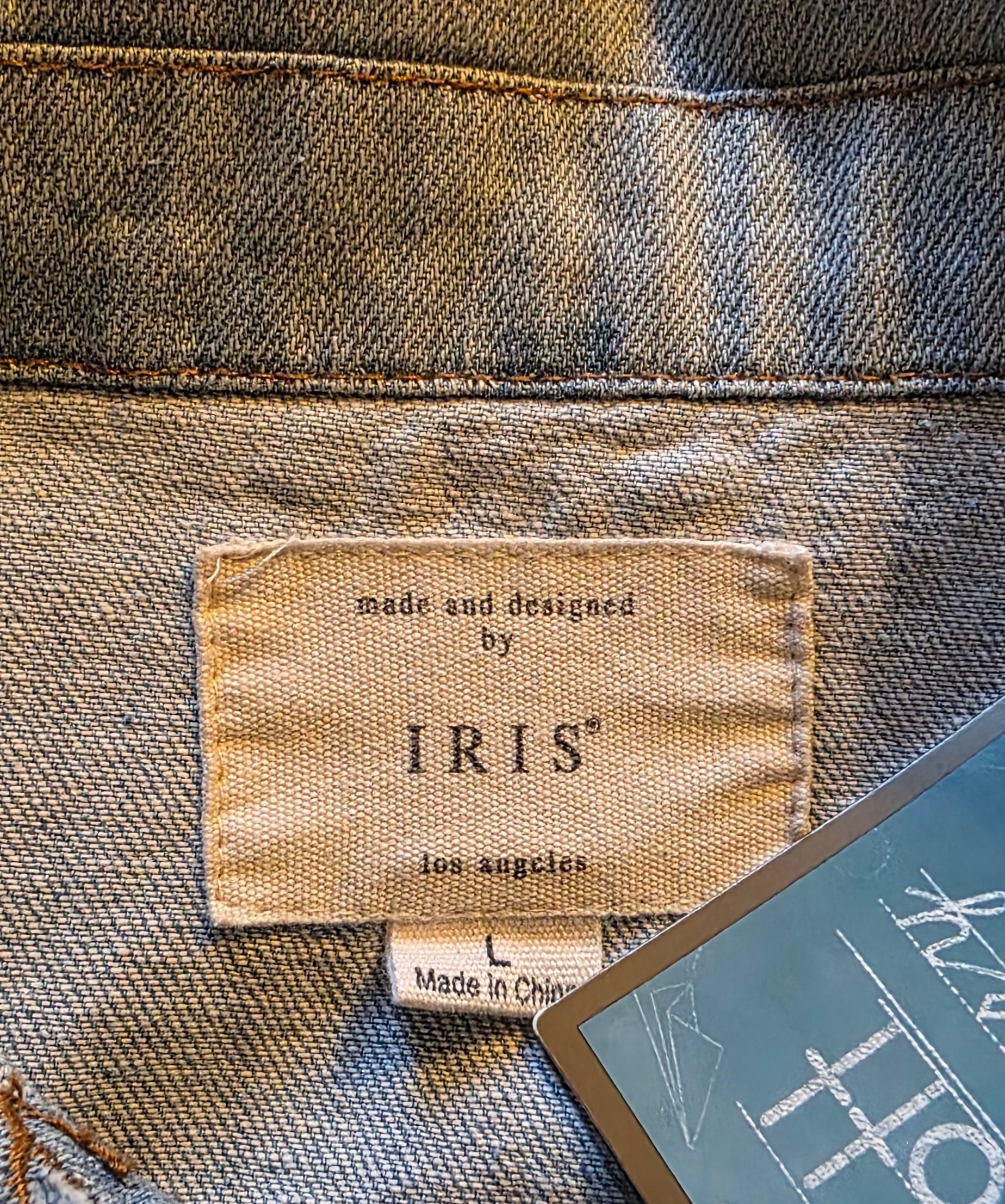 Virgen de Guadalupe denim women's vest size Large with embroidered 3D Apliques and rhinestones