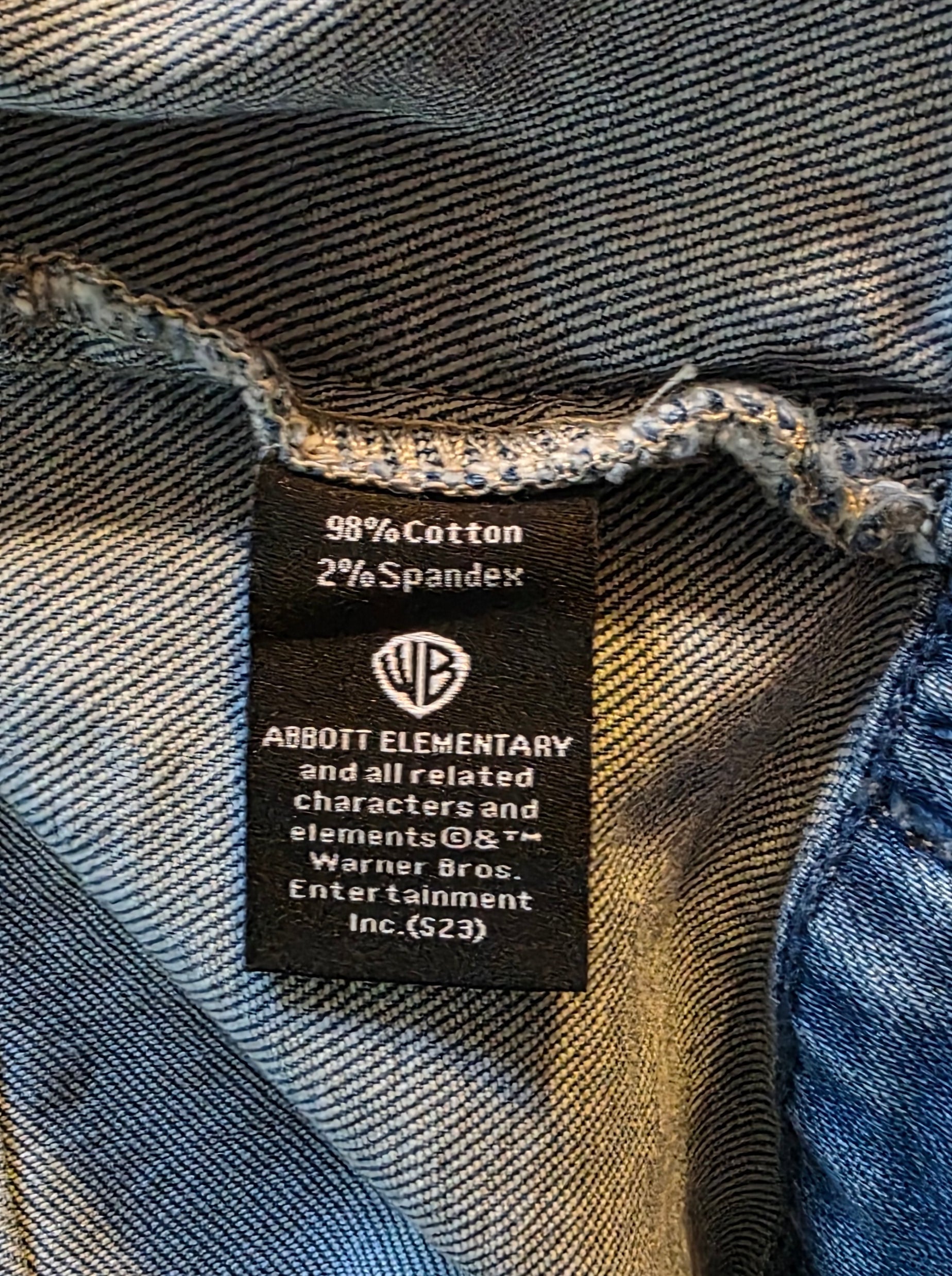 Virgen De Guadalupe new women's denim Blue jacket stretch Sz Large /embroidered 3D Apliques Rhinestones