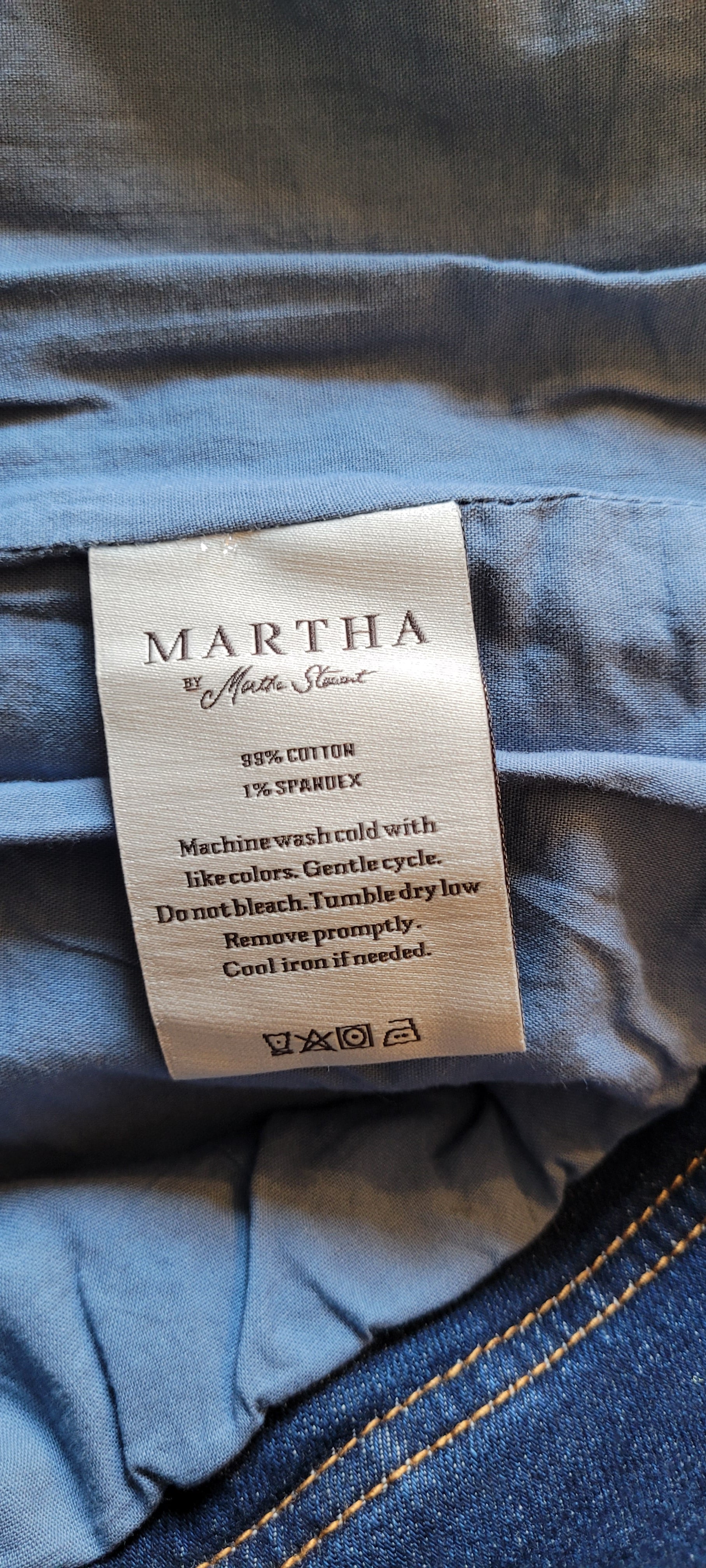 New with tags Virgen De Guadalupe denim Blue jacket with Lining Sz Large flowers  embroidered Apliques Butterfly Martha by Martha Stewart