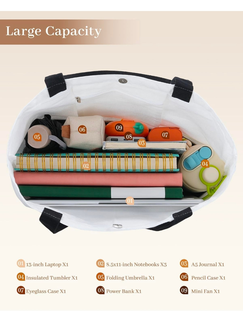 San Judas Tadeo image on canvas tote with gold Sequins appliqués on the top edge