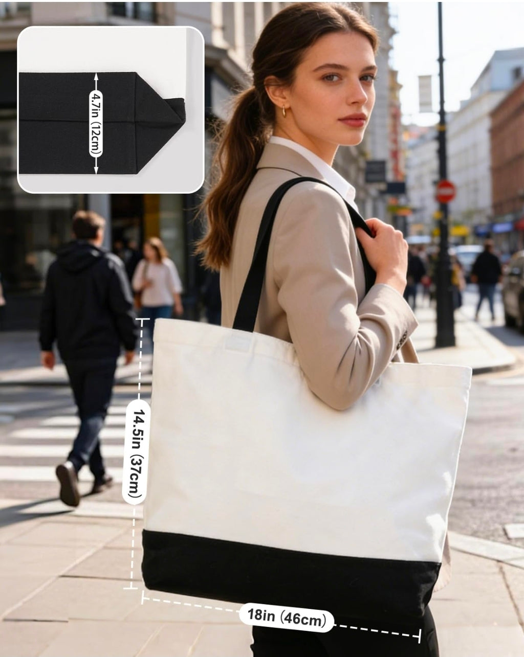 Our Lady Of Guadalupe canvas tote 3D flower appliqués